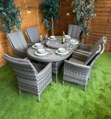 Serena Rattan Atlanta 8 Seater Oval Dining Set