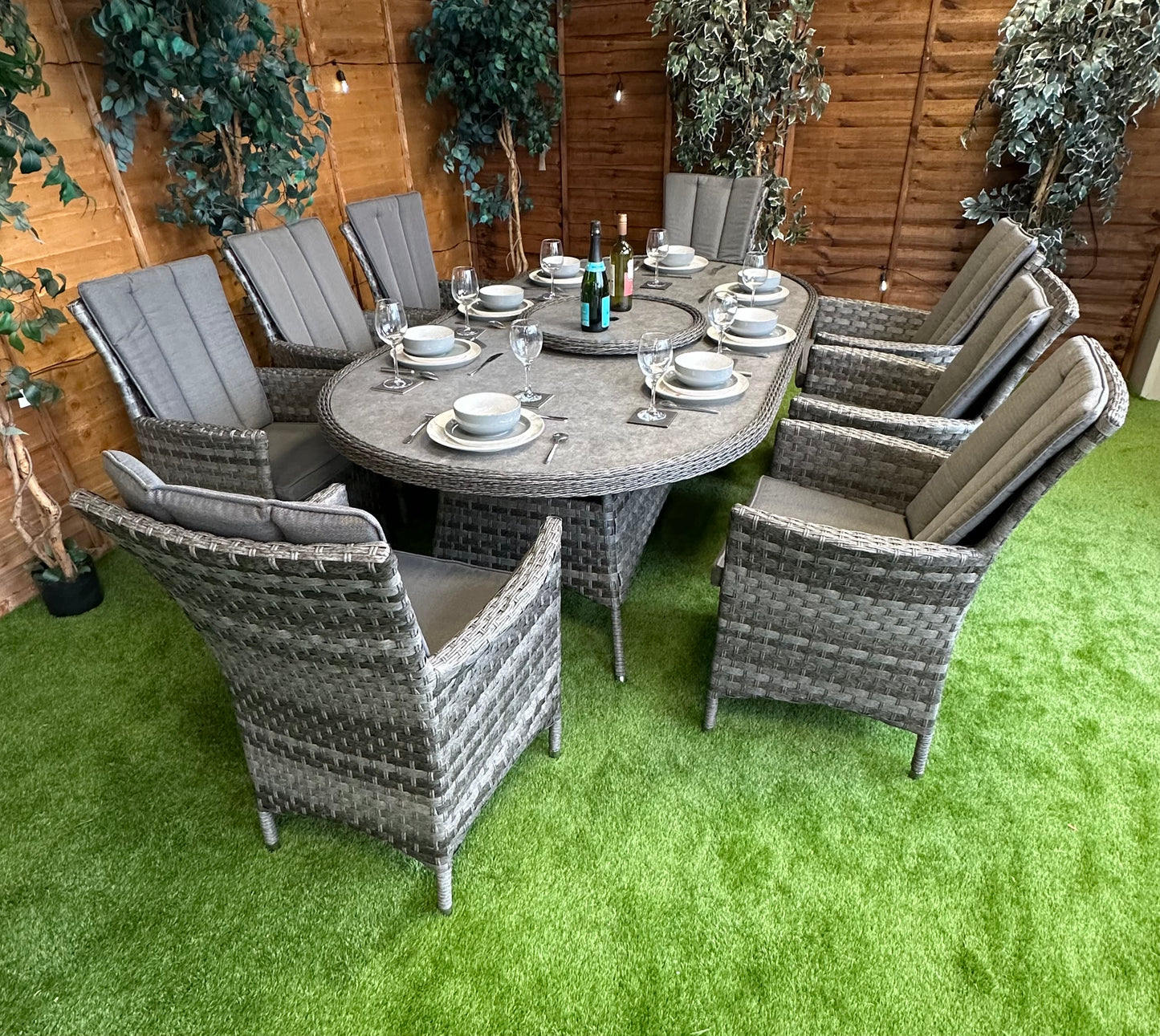 Rattan Serena Atlanta 8 Seater Oval Dining Set