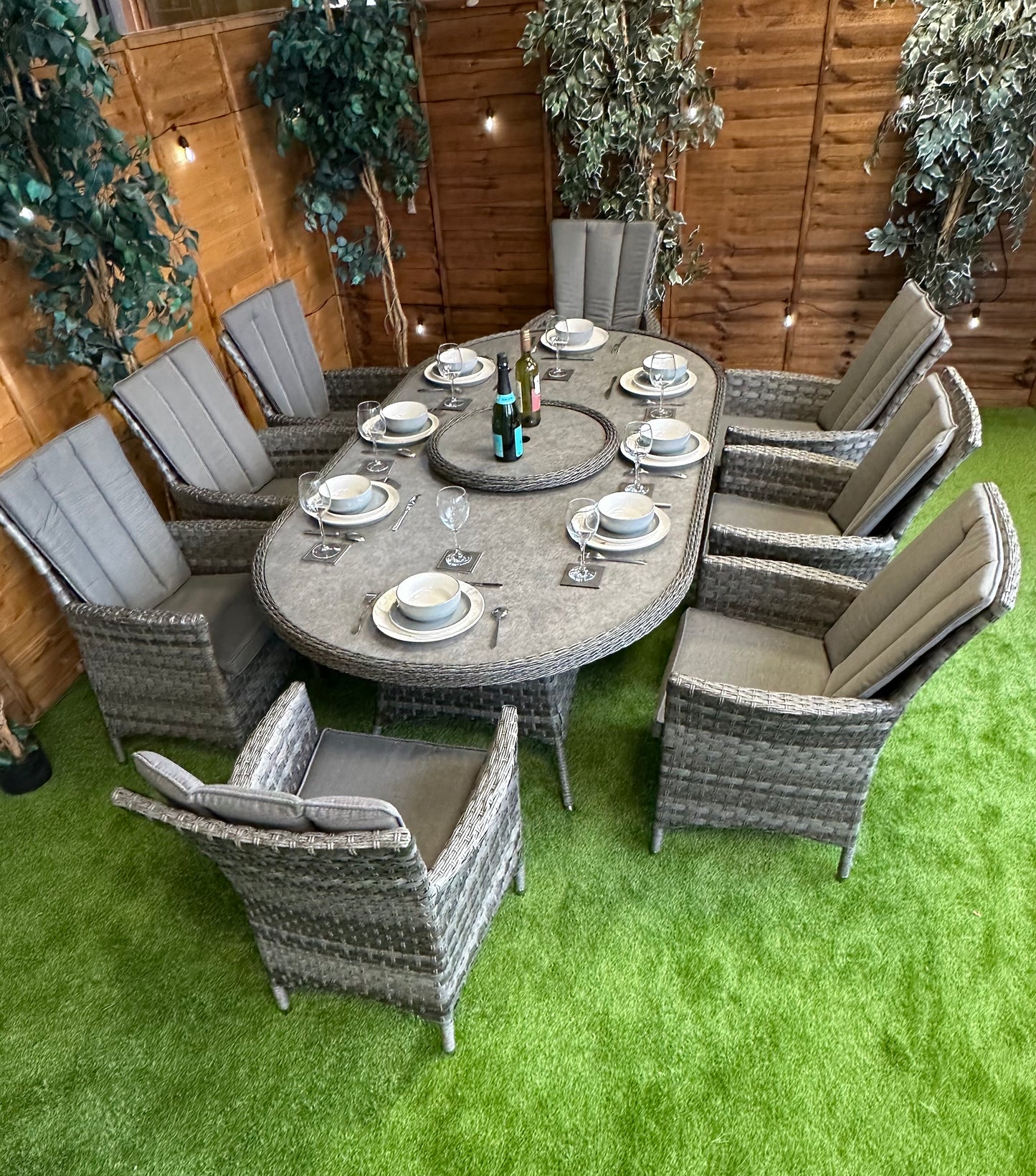 Rattan Serena Atlanta 8 Seater Oval Dining Set
