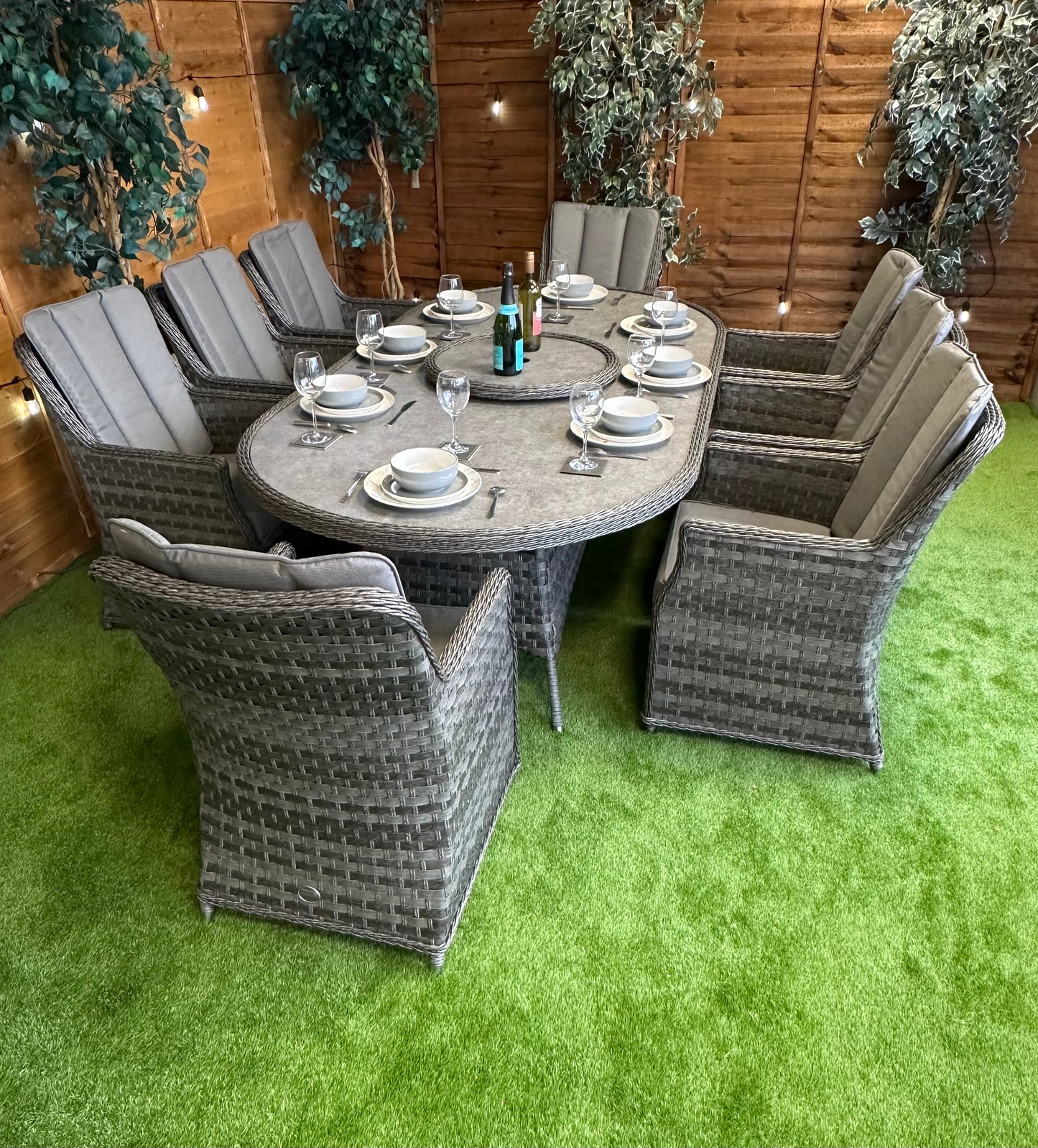 Rattan Serena Paris 8 Seater Oval Dining Set