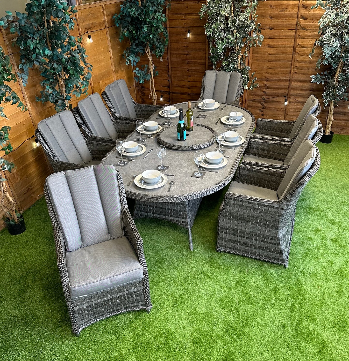 Rattan Serena Paris 8 Seater Oval Dining Set