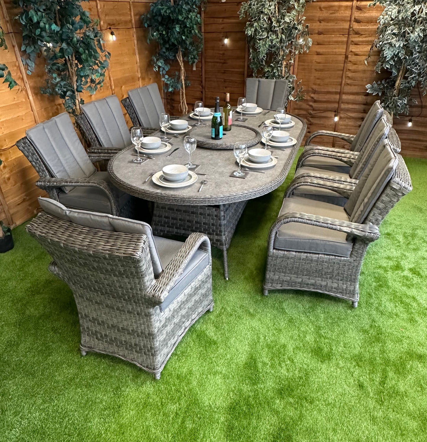 Rattan Serena Tokyo 8 Seater Oval Dining Set