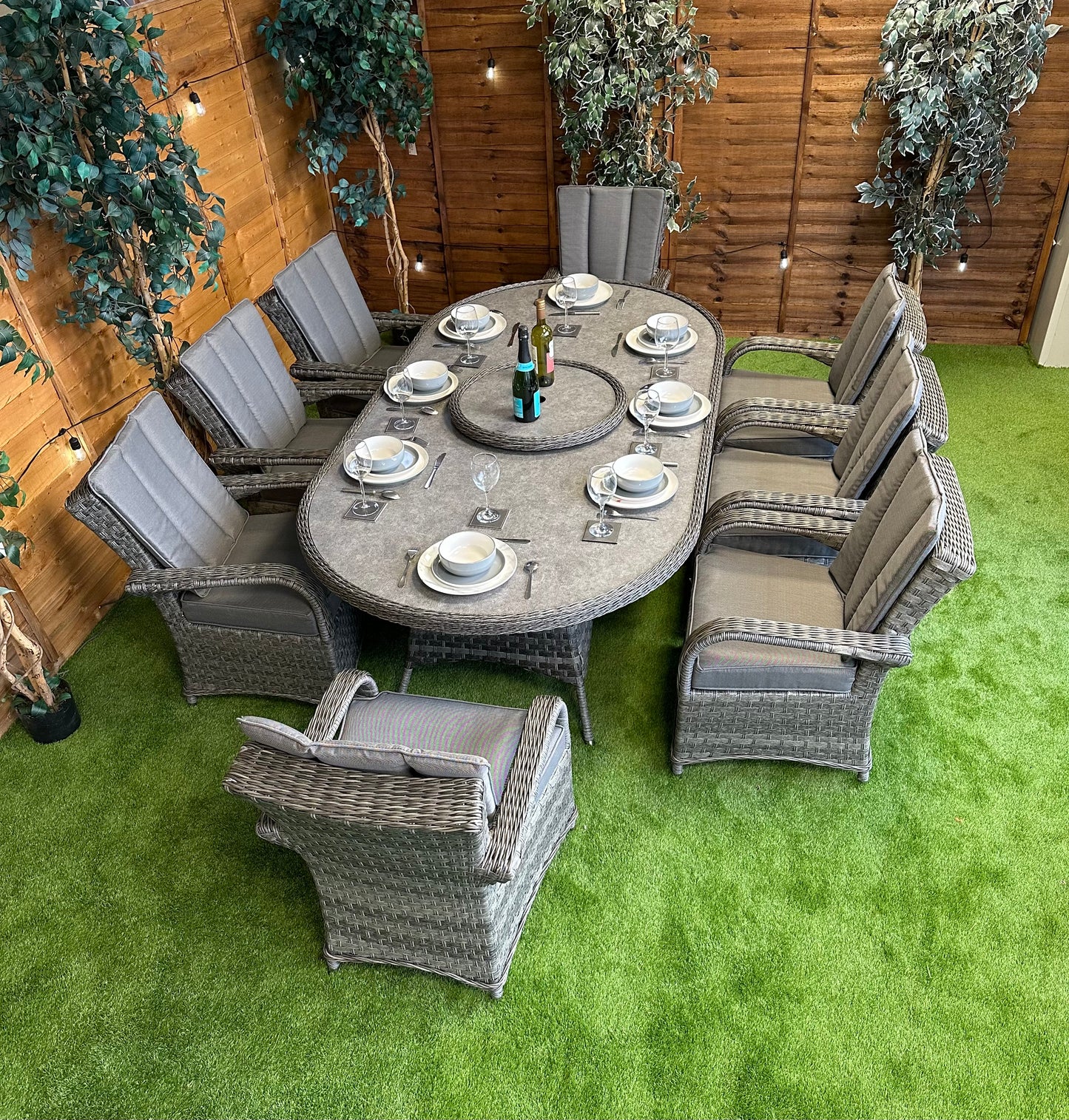 Rattan Serena Tokyo 8 Seater Oval Dining Set