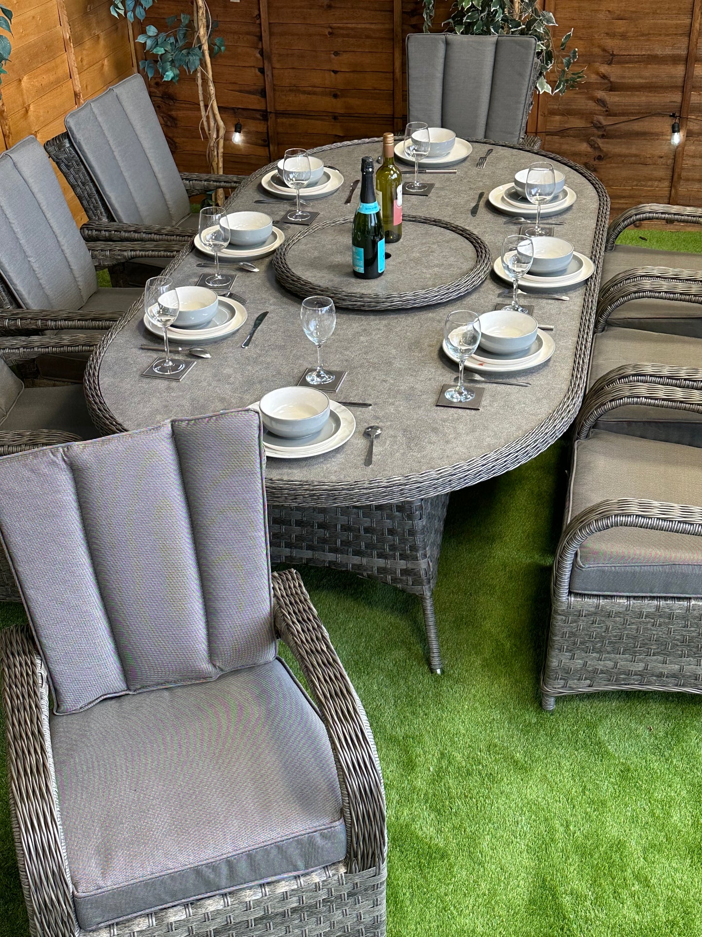 Rattan Serena Tokyo 8 Seater Oval Dining Set
