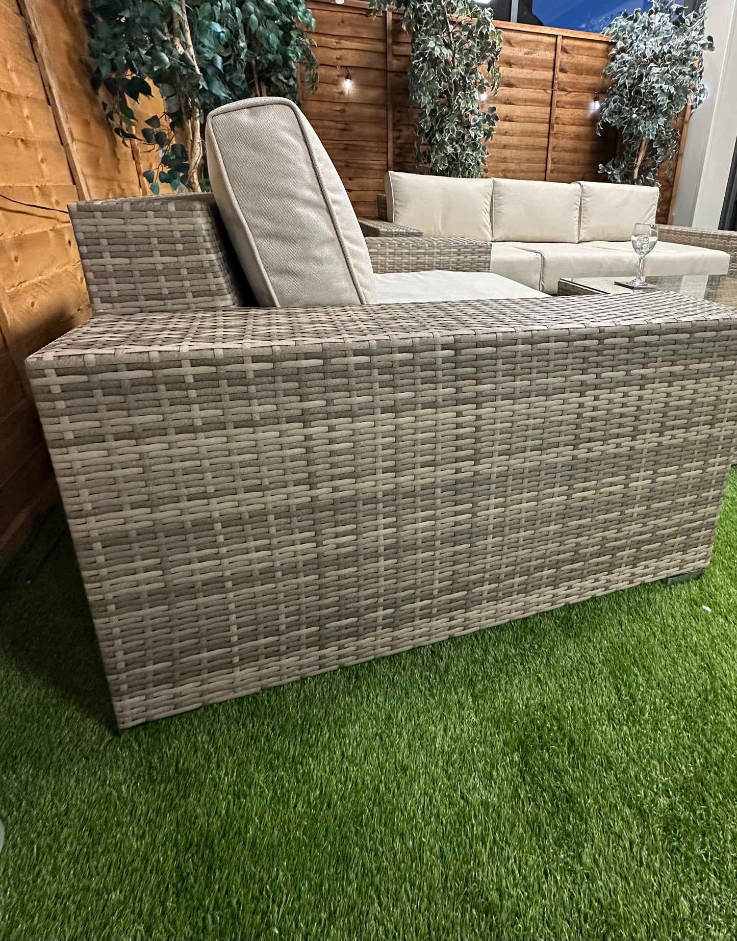 Rattan Champagne Oslo 5 Seat Sofa Set