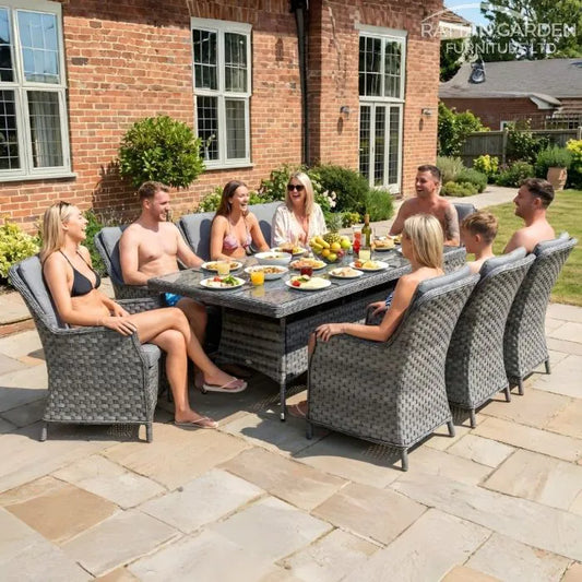 Serena Rattan Paris Rectangular 8 Seat Dining Set