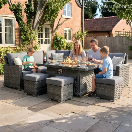 Serena Hampton Garden Corner Dining Set with Fire Pit