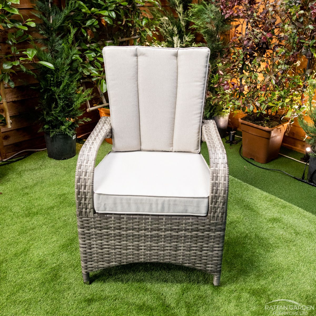 Champagne Rattan Tokyo Rectangular 6 Seater Fire Pit Dining Set