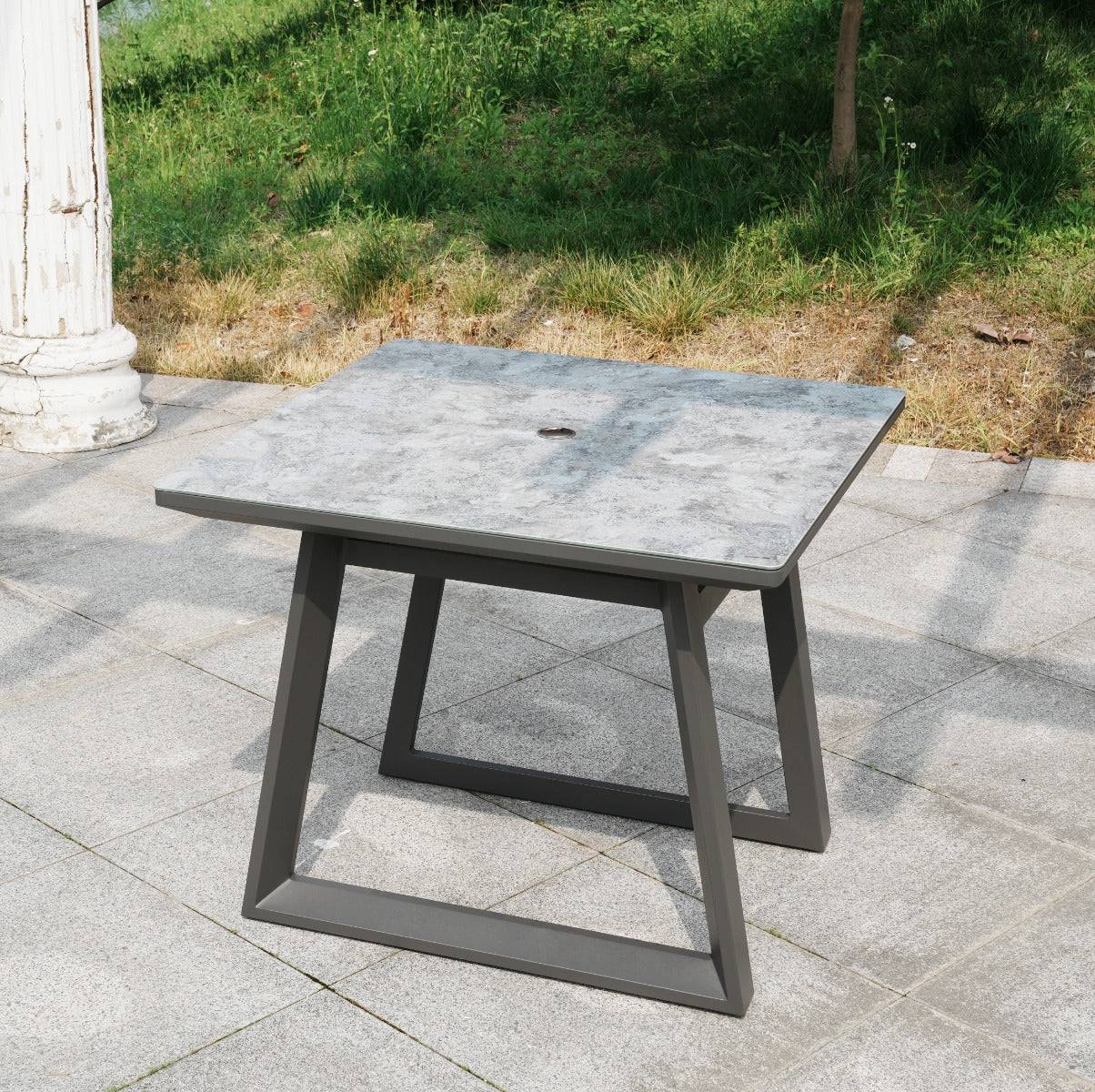 Aluminium Square Outdoor dining table for 4
