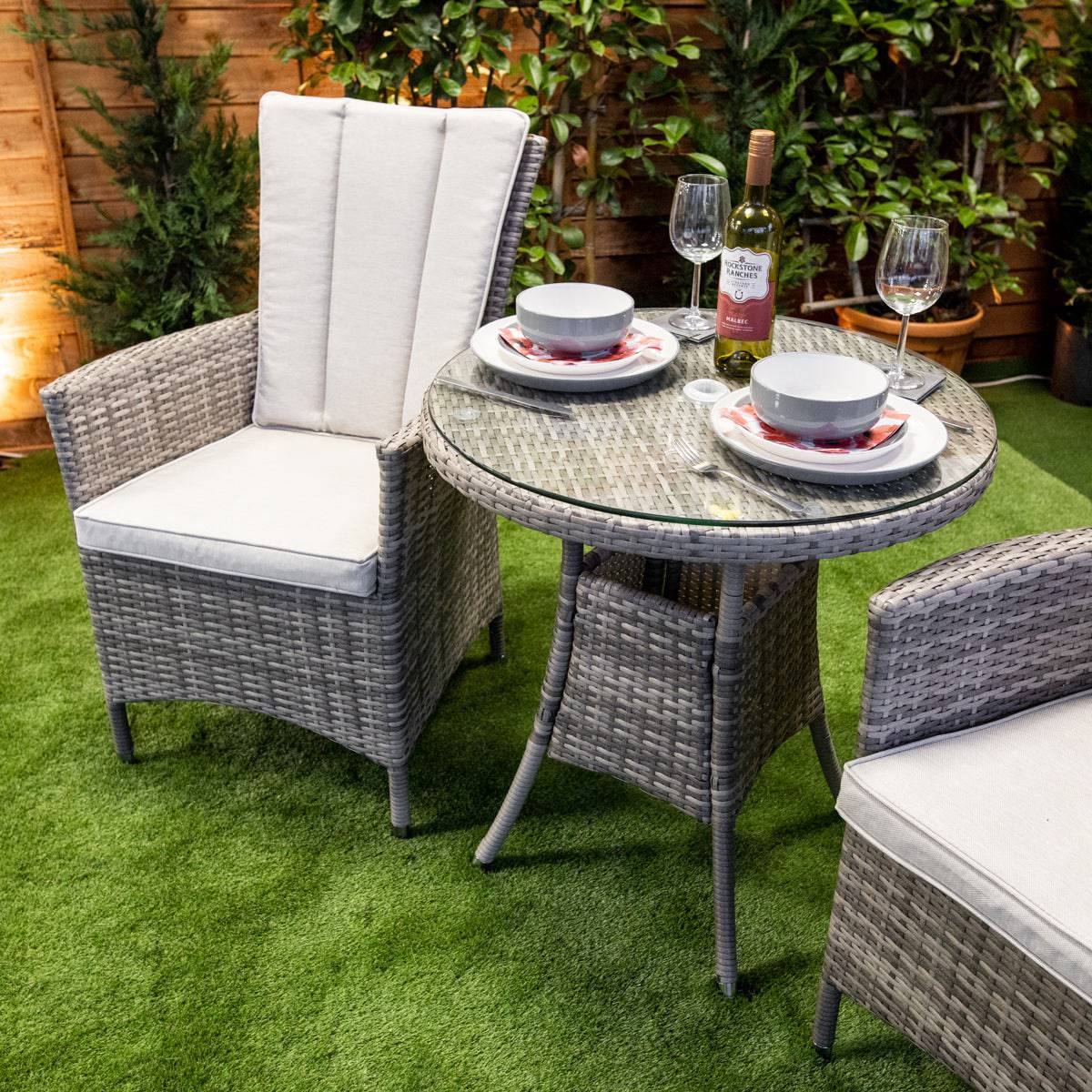 Champagne Atlanta Round 2 Seater Bistro Set for Garden