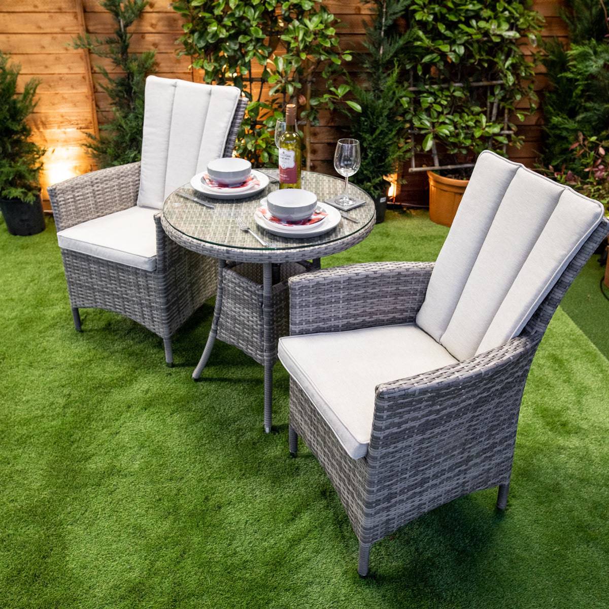 Champagne Atlanta Bistro Round 2 Seater Dining Table Set