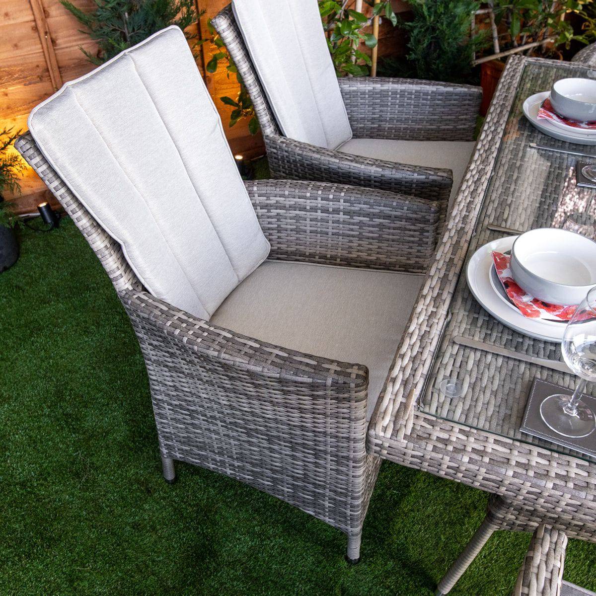 Champagne Atlanta Rectangular 6 Seater Garden Dining Set
