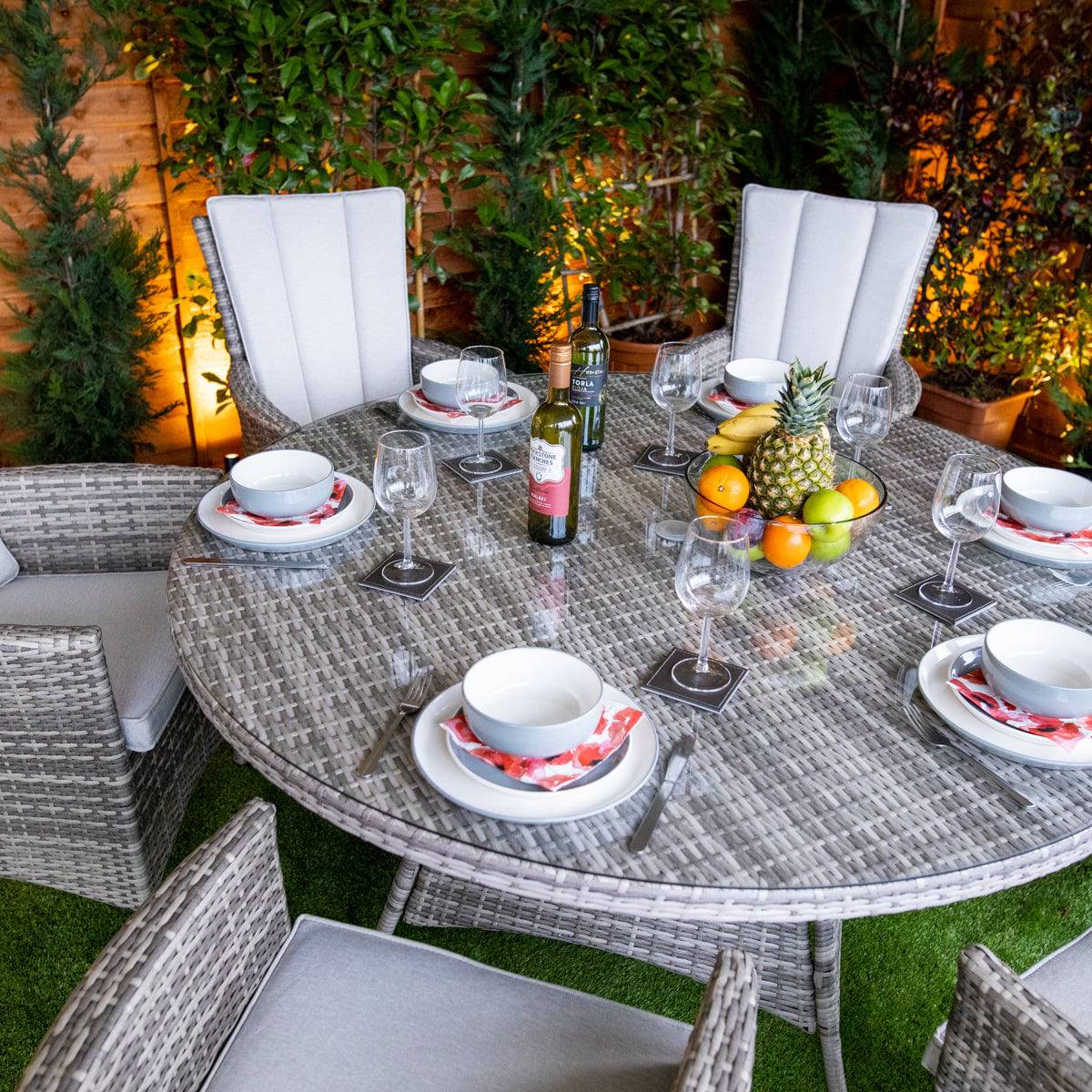 Champagne Atlanta Round 6 Seater Dining Table Set
