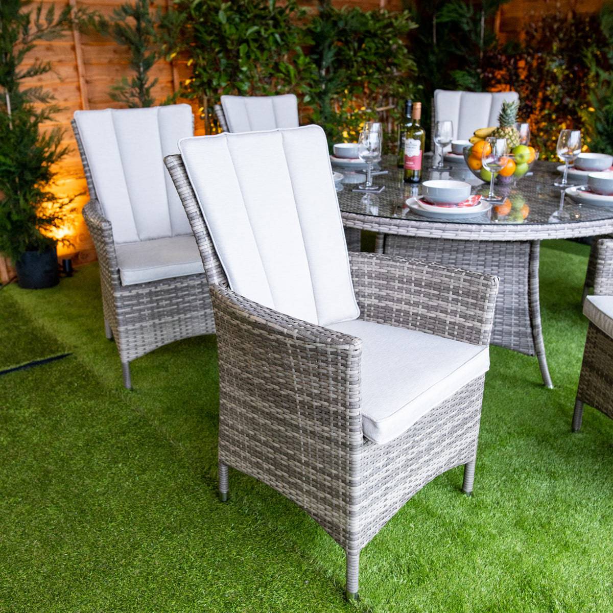 Champagne Atlanta Round 6 Seater Dining Table Set