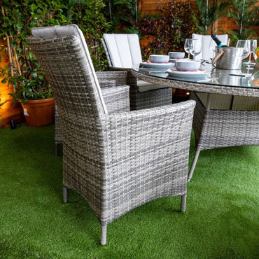 Champagne Rattan Atlanta Round 8 Seater Garden Dining Set