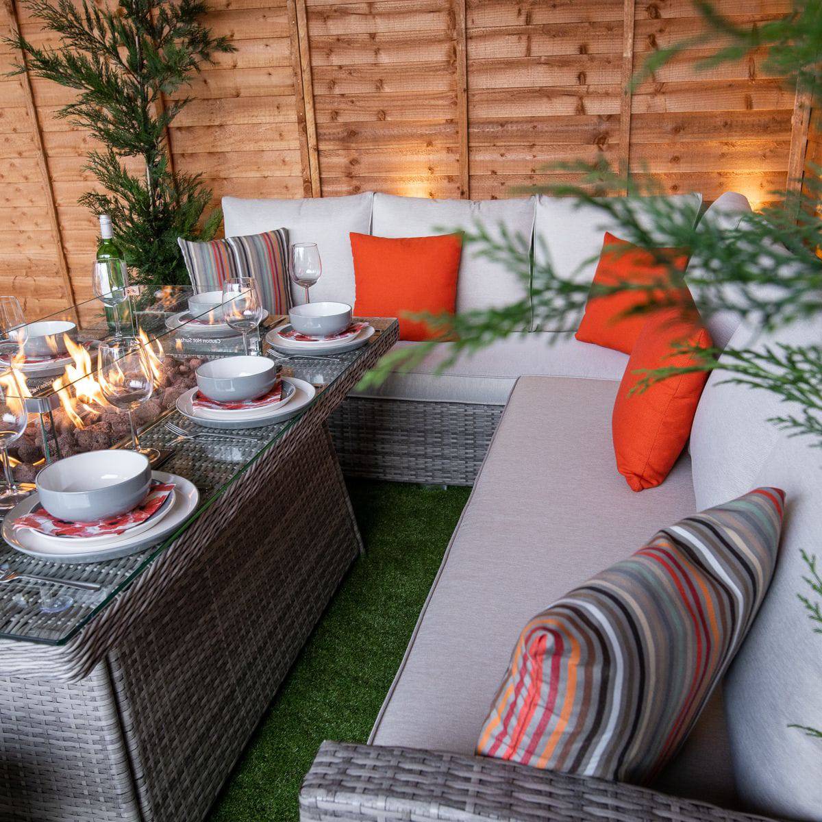Champagne Hampton Outdoor Corner Sofa Set