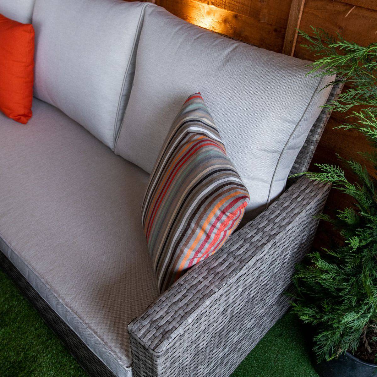 Champagne Hampton Garden Corner Sofa with Fire Pit Table Set