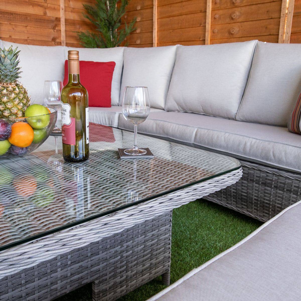 Champagne Kingston Square Rising Table Corner Dining Set