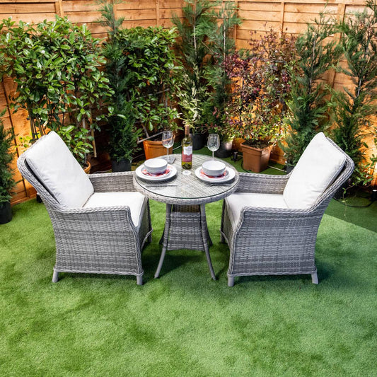 Champagne Rattan Paris Round Bistro Set