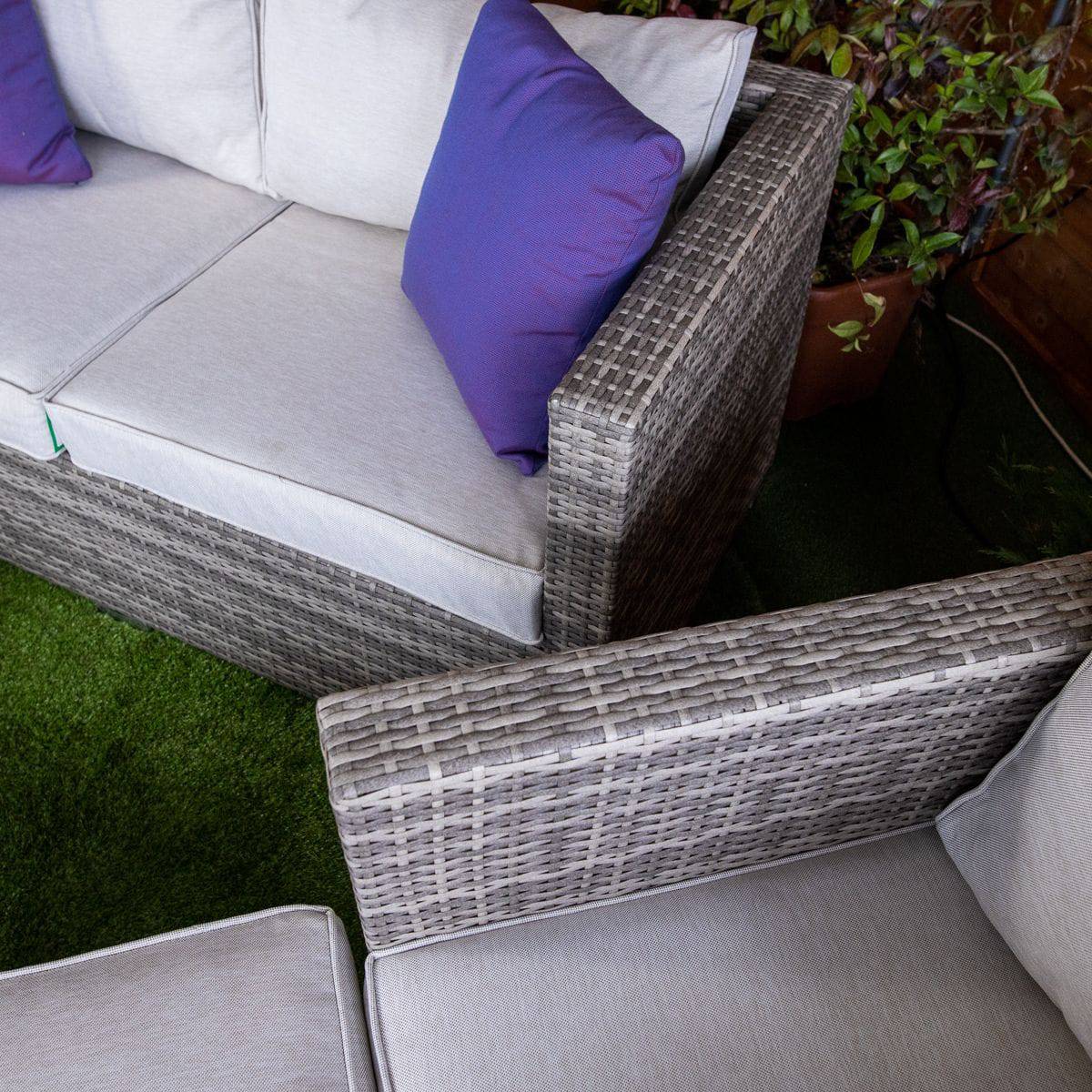 Champagne Athens 5 Piece Outdoor Sofa Set with Coffee Table