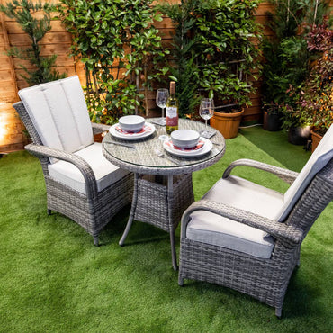 Champagne Rattan Tokyo Round Bistro Set