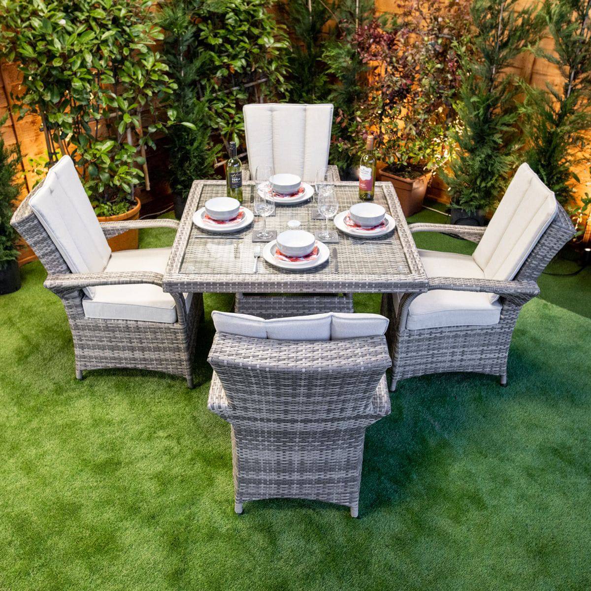 Champagne Tokyo Square 4 Seater Garden Dining Set