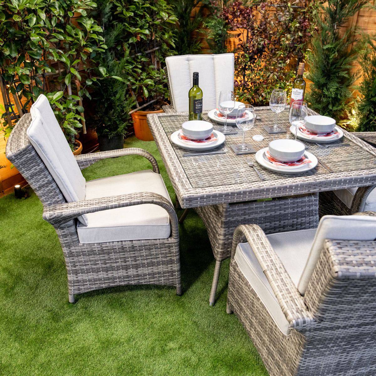 Champagne Tokyo Square 4 Seater Garden Dining Set
