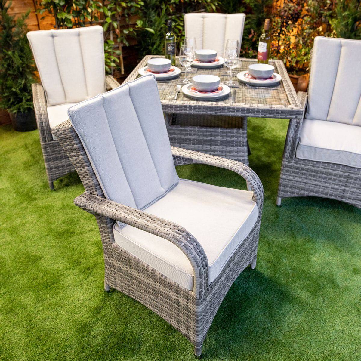 Champagne Tokyo Square 4 Seater Garden Dining Set
