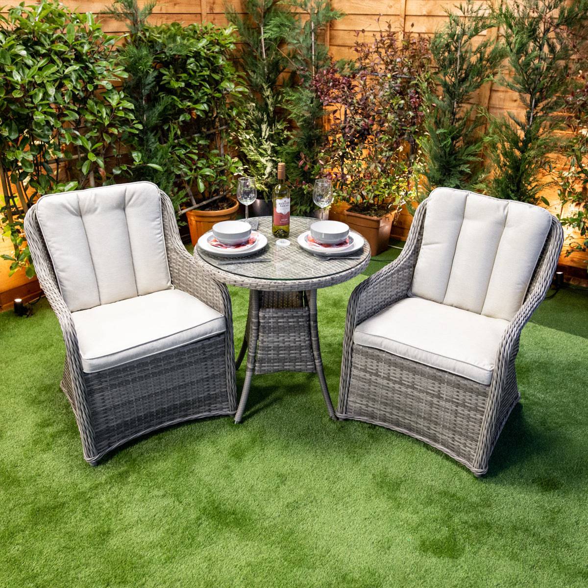 Champagne Vienna Bistro Round Dining Table Set