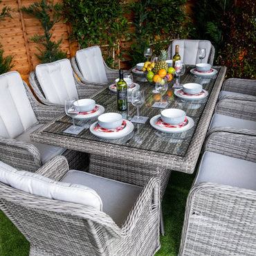 Champagne Rattan Vienna Rectangular 8 Seater Dining Set