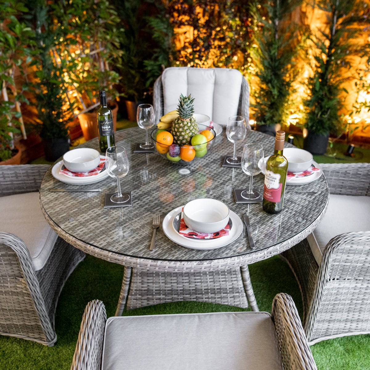 Champagne Vienna Round 4 Seater Dining Set