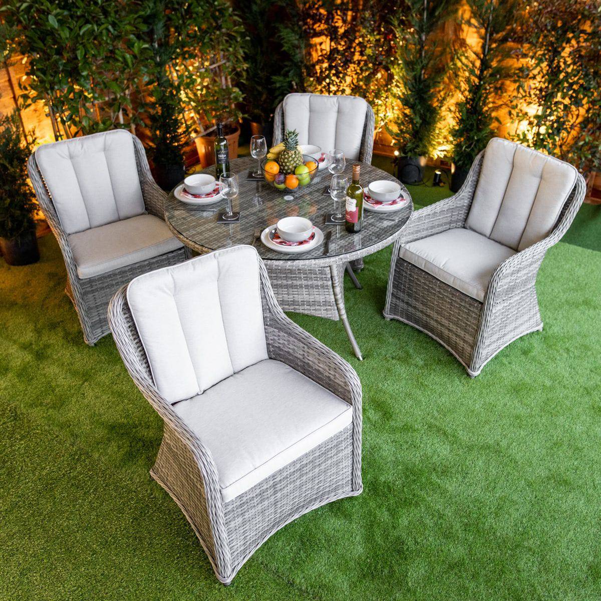 Champagne Vienna Round 4 Seater Dining Set