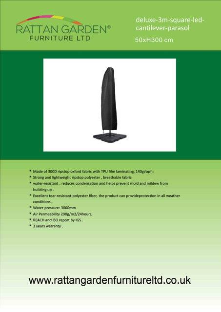 Deluxe Rain Cover for 3M Square Cantilever Parasol