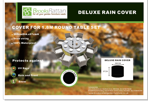Deluxe Rain Cover for 8 Seat Round Rattan Dining Set
