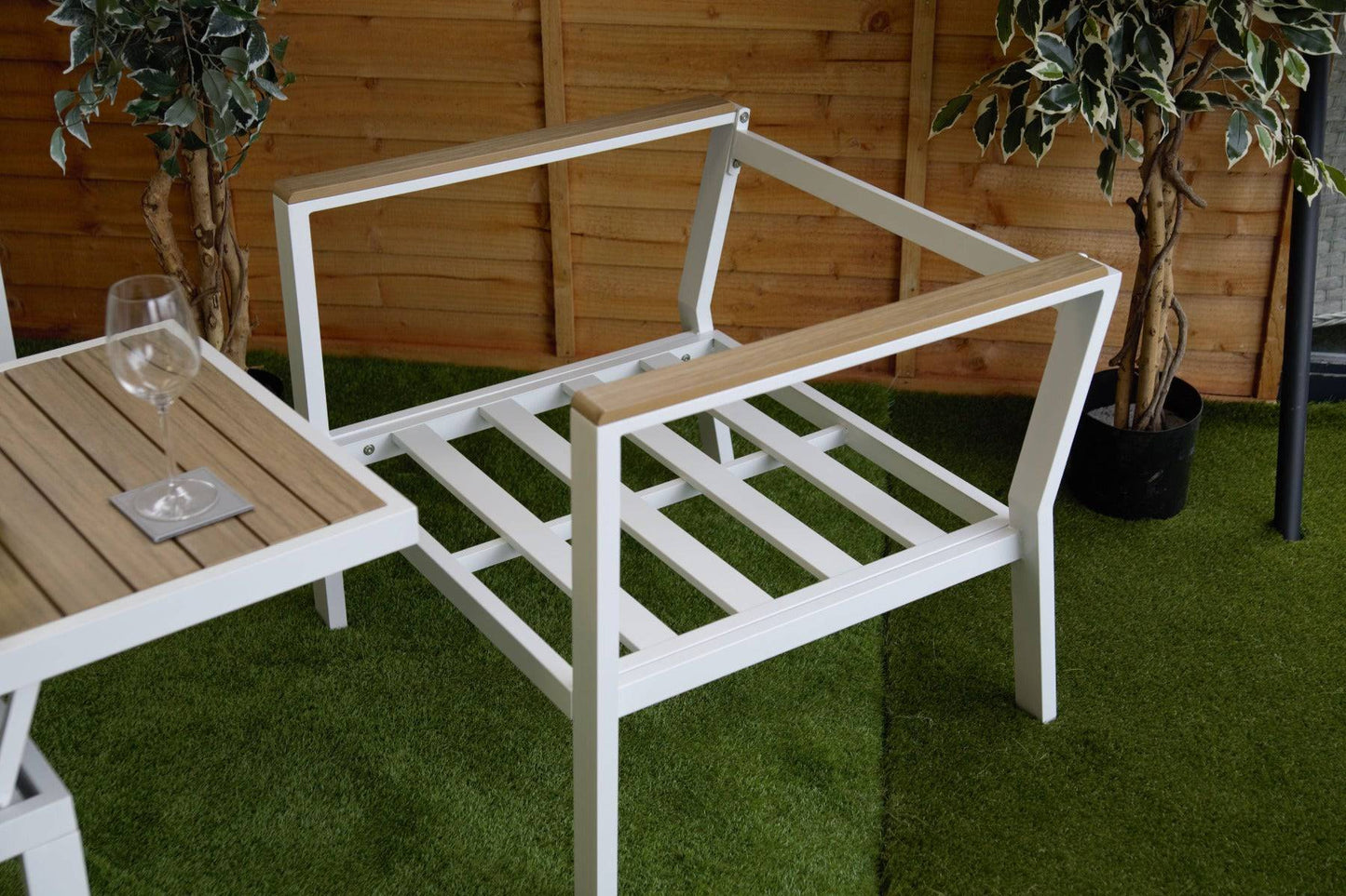 Fiona Stylish Aluminium Rectangular Rising Table Sofa Set