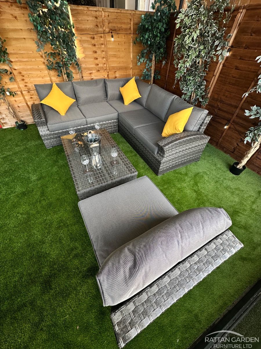 Rattan Serena Lisbon Corner Sofa Set with Coffee Table