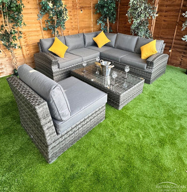 Rattan Serena Lisbon Corner Sofa Set with Coffee Table
