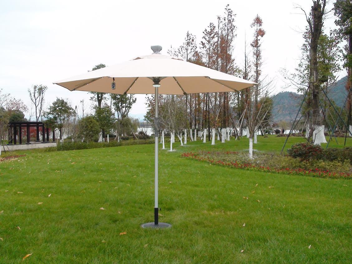 LED 3M Round Remote Controlled Cream Parasol