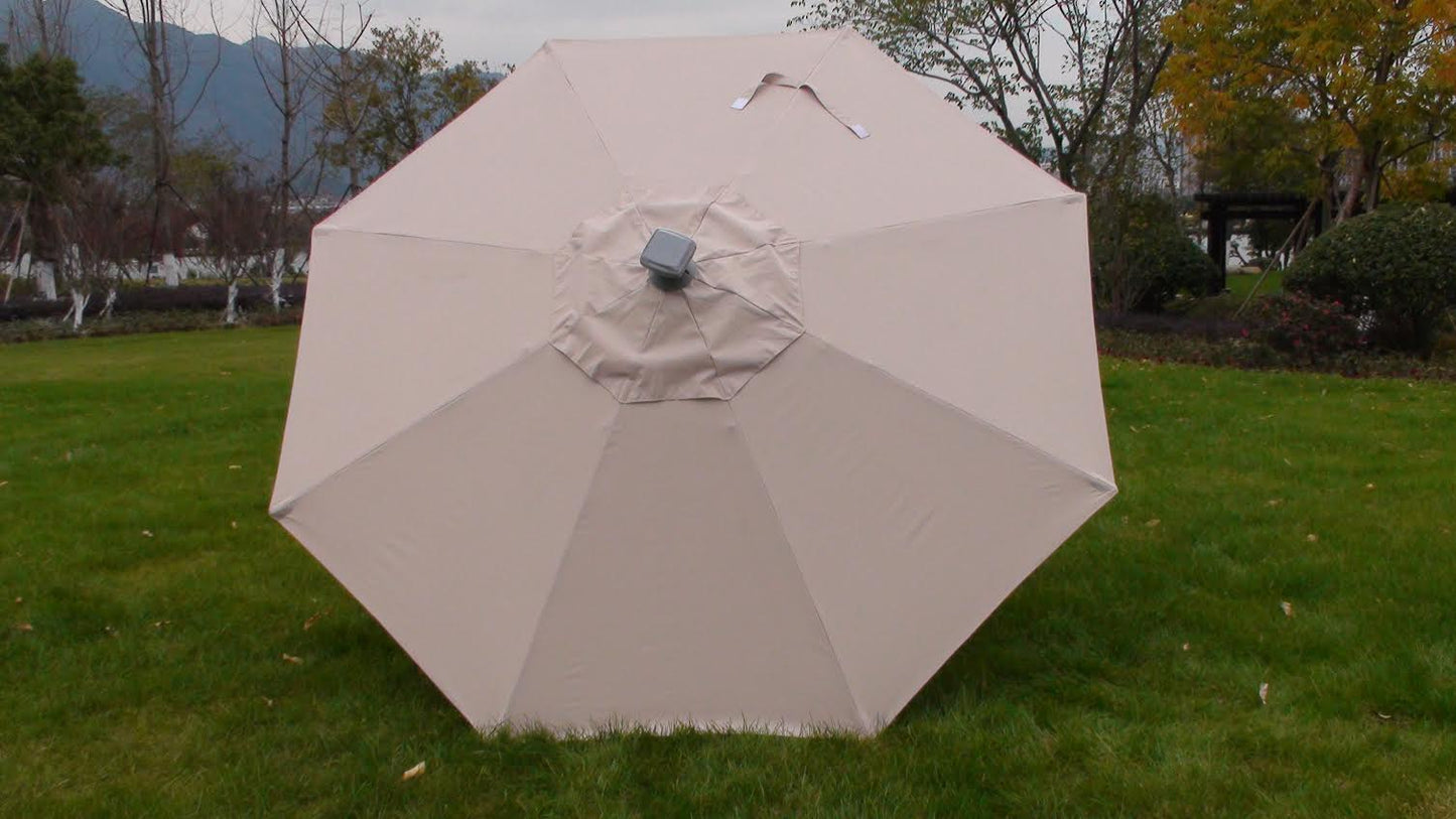 LED 3M Round Remote Controlled Cream Parasol