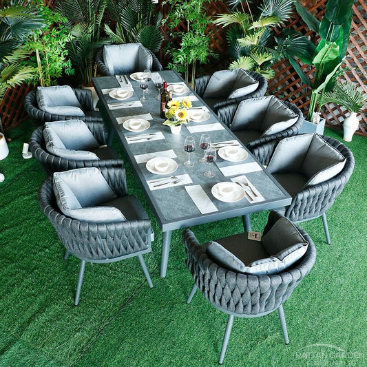 Rope Rectangular 8 Seat Dining Set