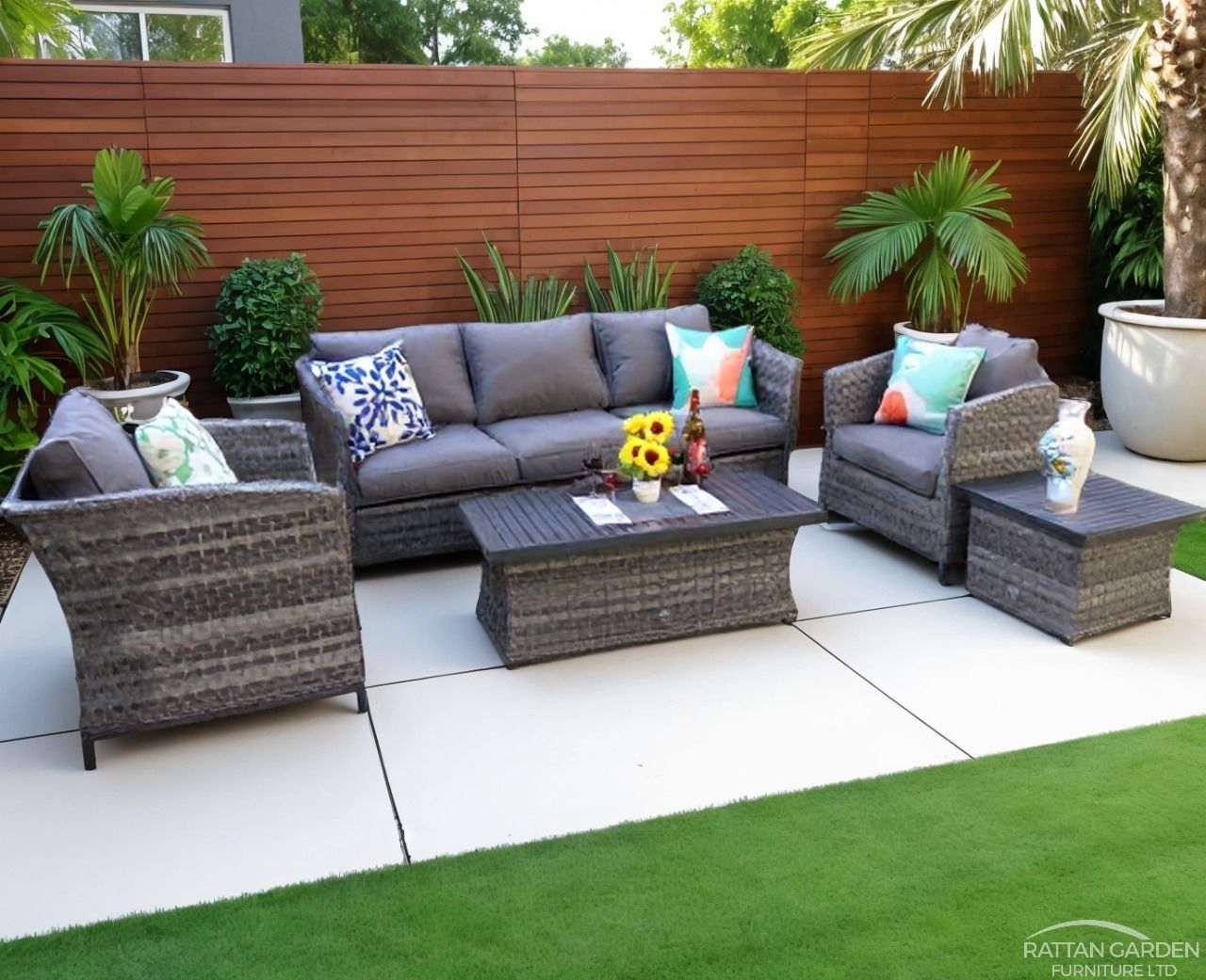 Monaco Serena Sofa Set With Aluminium Table Top
