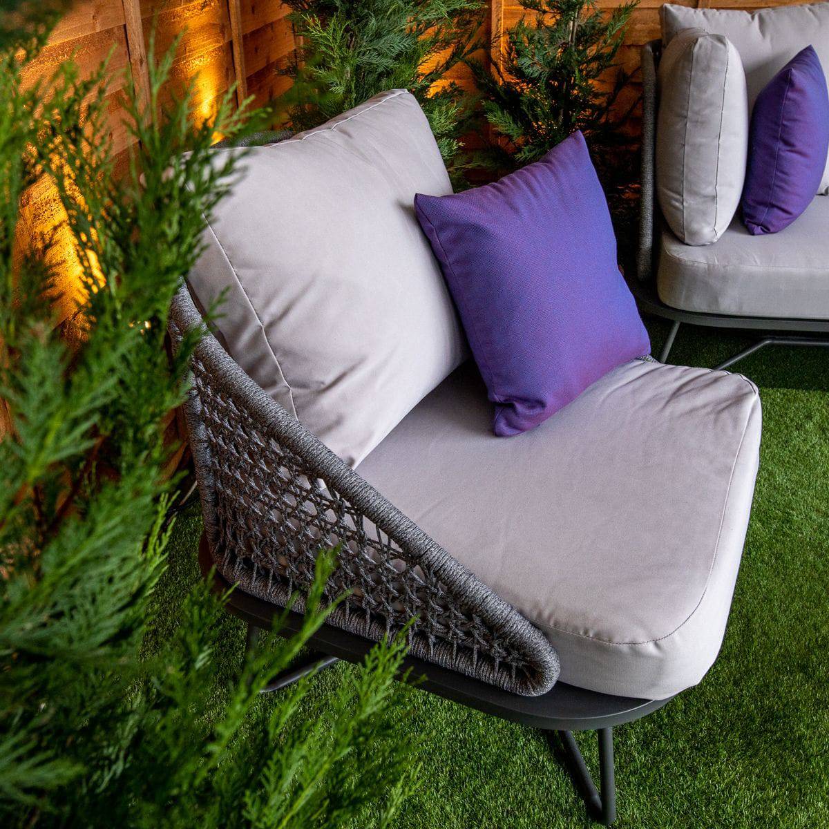 Oasis Grey 5 Seat 4 Piece Sofa Set With Coffee Table
