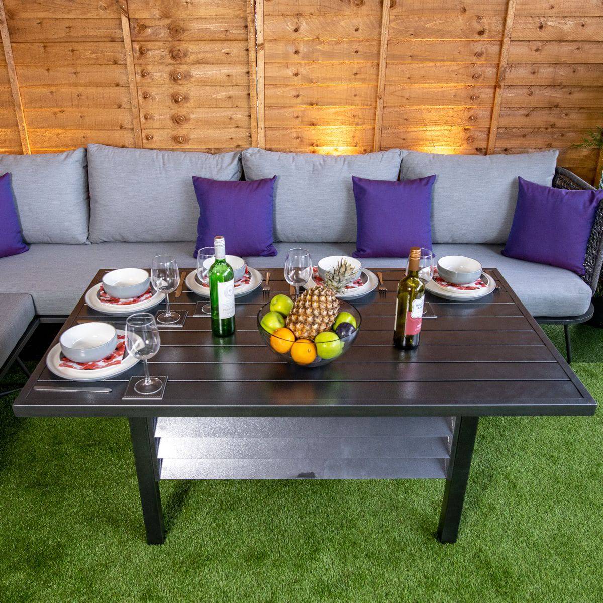 Oasis Grey Corner Dining Set - Grey Cushions