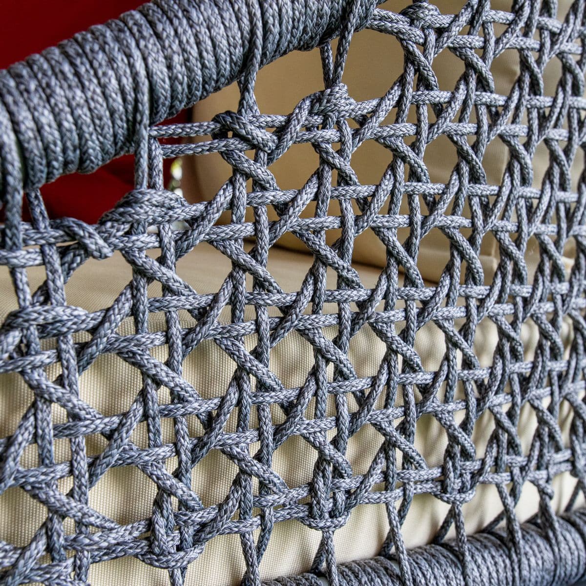 Oasis Rope Style Rattan 4 Seat Dining Set - Grey Cushions