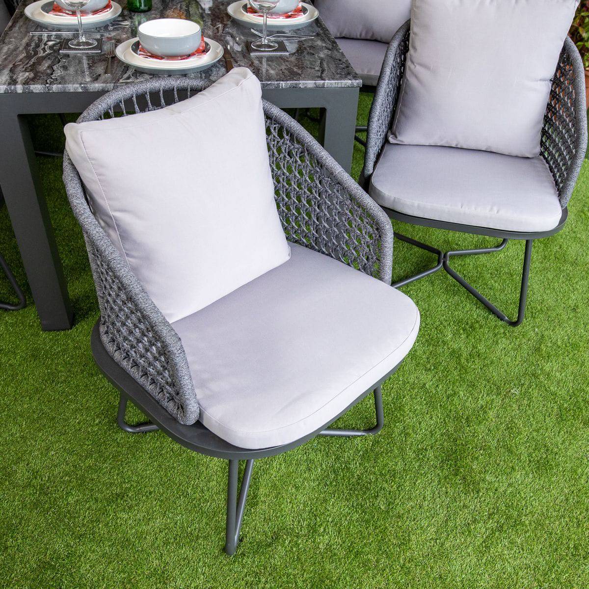 Oasis Rope style 6 Seater Garden Dining Table Set