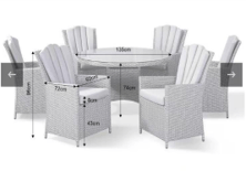 Rattan Ocean 6 Seater Round Garden Dining Set
