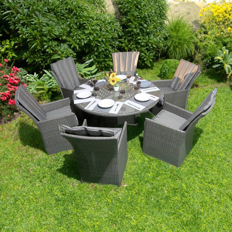 Rattan Ocean 6 Seater Round Garden Dining Set