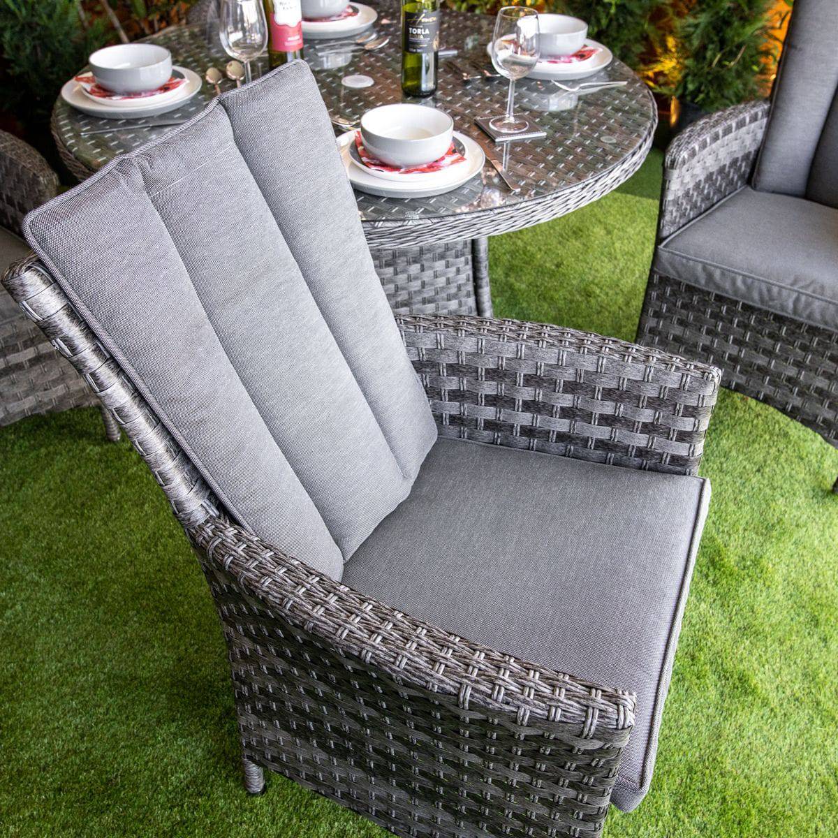 Serena Atlanta Rattan 4 Seater Round Dining Set