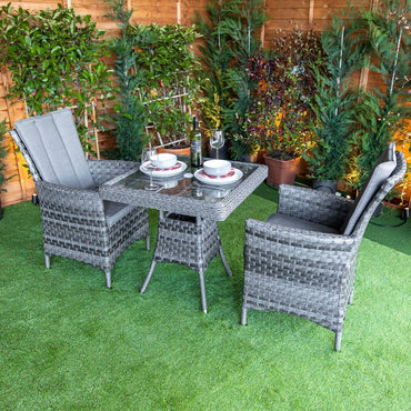 Serena Rattan Atlanta Bistro Square Dining Table Set