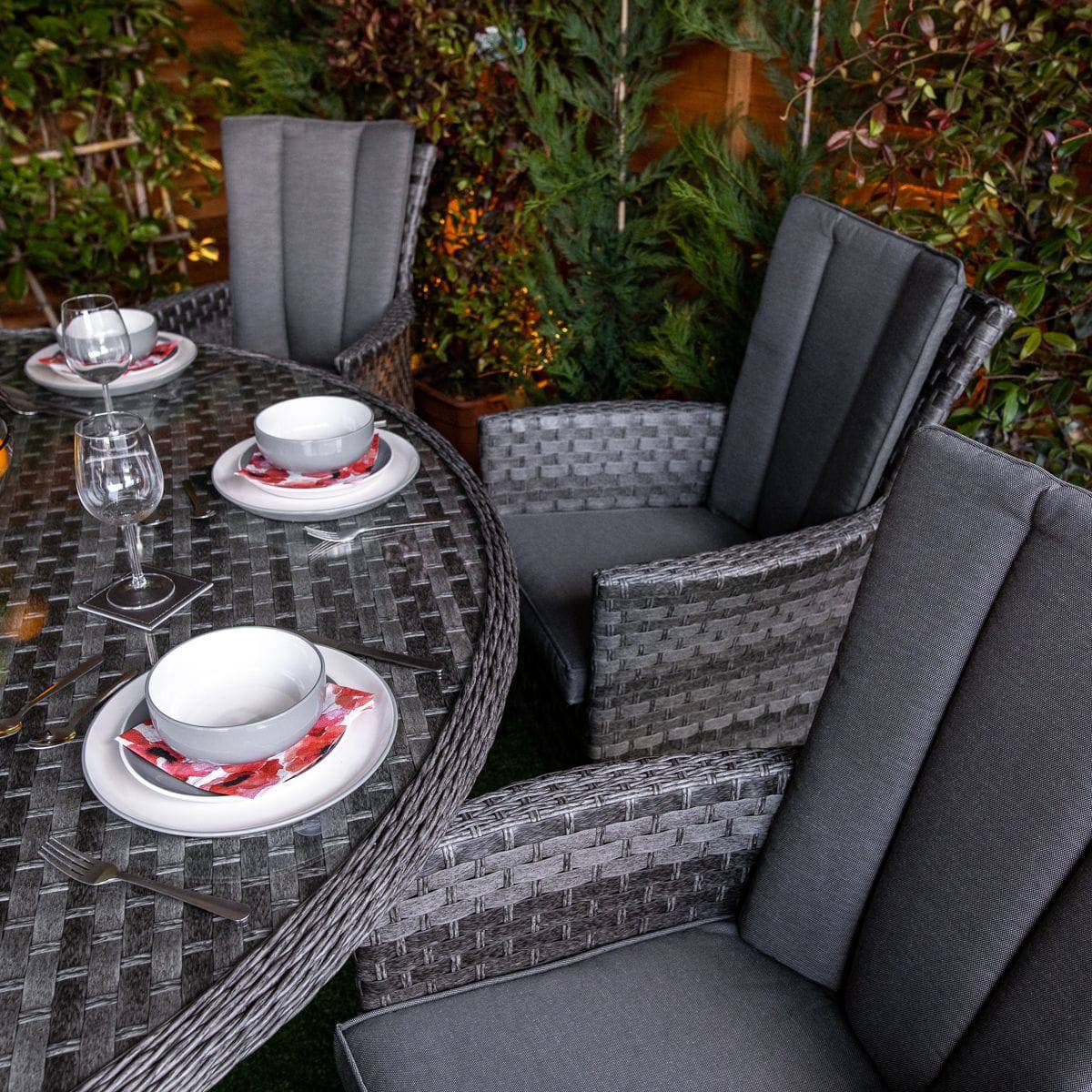 Serena Rattan Atlanta Round 8 Seat Dining Set